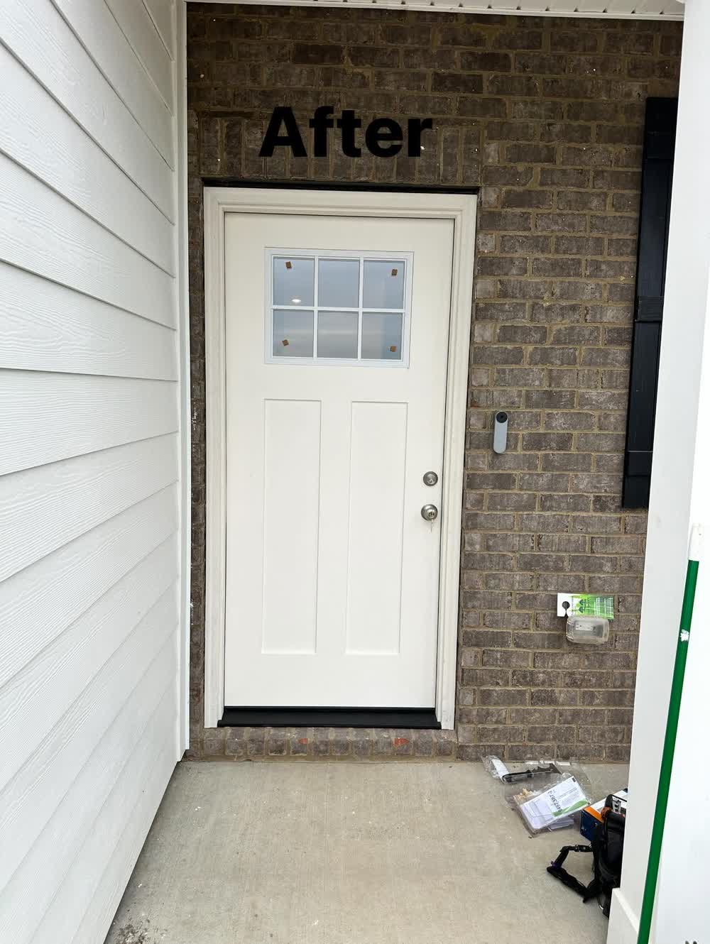 New exterior door installation