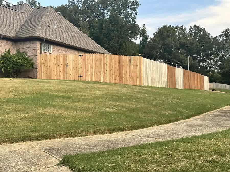 New cedar privacy fence
